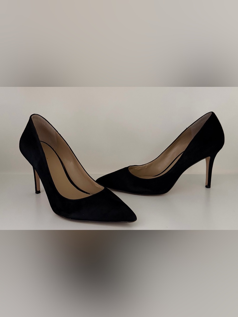 ANN TAYLOR Heels Pumps BLACK Suede Leather Stiletto Mila Classic Women’s Size 10